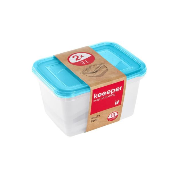 Комплект емкостей для СВЧ прямоугольный "Fredo Fresh" (2*2,0л)