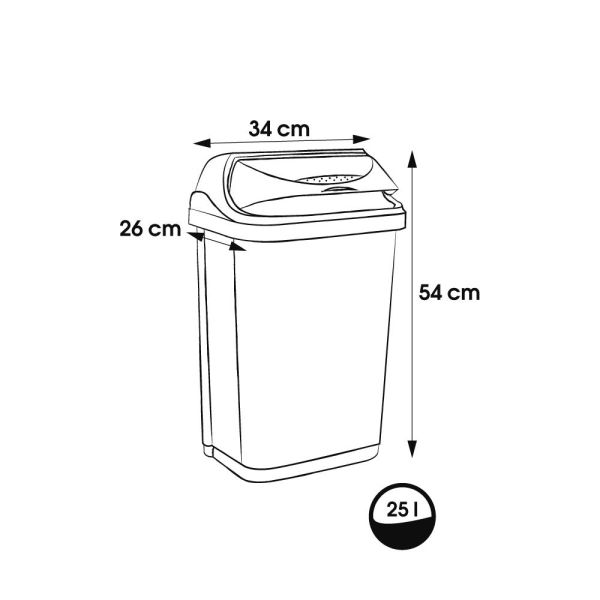 Мусорный контейнер Keeeper "ROLLTOP" 25л серебро