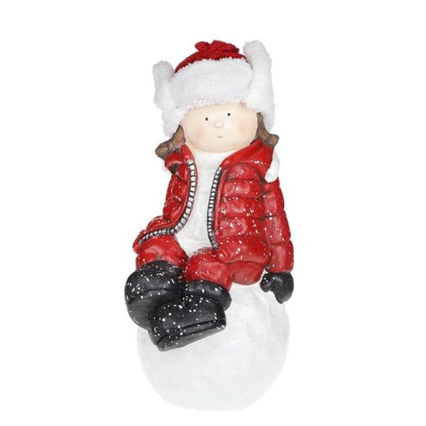 Новогодняя фигурка Девочка на снежке Н-45 см. 11746