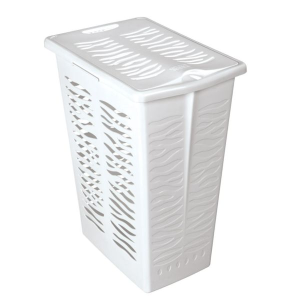 Корзина для белья BranQ Зебра 30 л. Белая