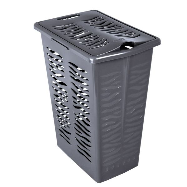 Корзина для белья BranQ Зебра 30 л. Антрацит