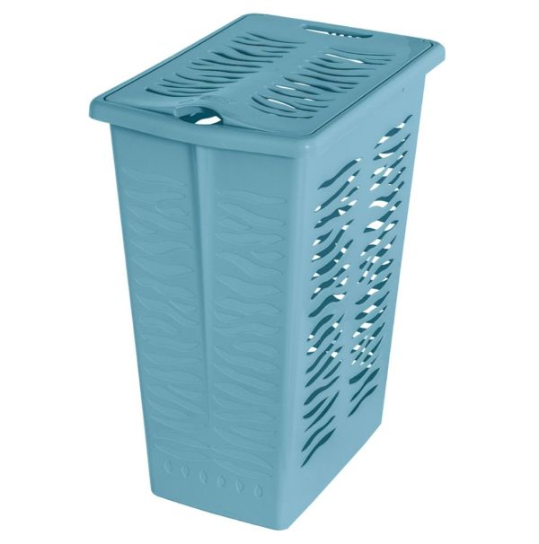 Корзина для белья BranQ Зебра 30 л. Небесно-голубая