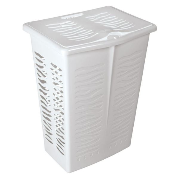 Корзина для белья BranQ Зебра 42 л. Белая