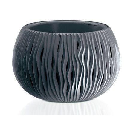 Горщик круглий Sandy Bowl із вкладишем, 29см Сірий