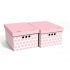 Набір картонних ящиків для зберігання А4, рожевий горох 2шт.