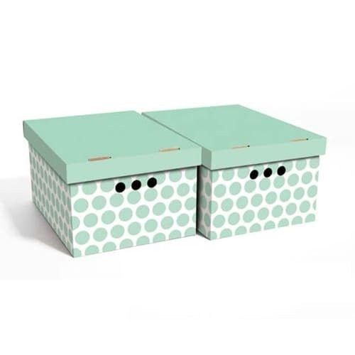 Набір картонних ящиків для зберігання А4, зелений горох 2шт.