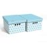 Набір картонних ящиків для зберігання А4, блакитний горох 2шт.