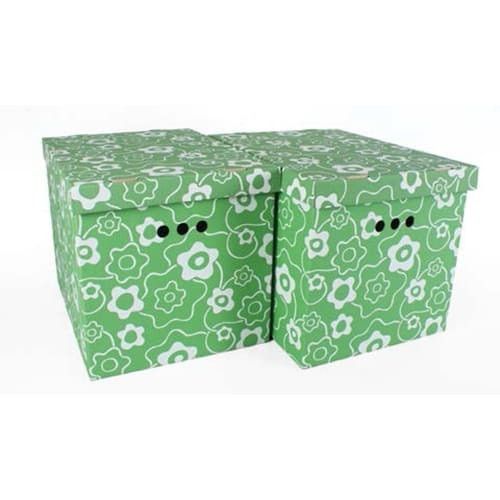 Набір картонних ящиків для зберігання XL, зелений мак 2шт.
