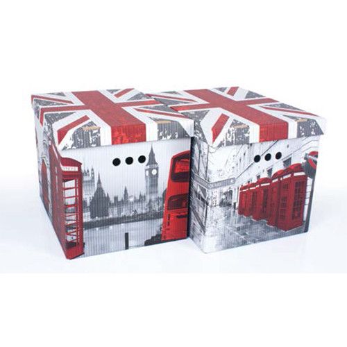 Набір картонних ящиків для зберігання XL, London 2шт