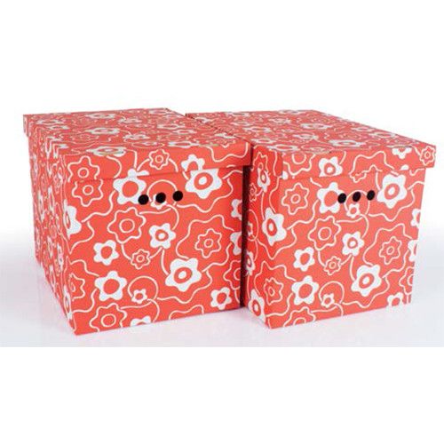 Набір картонних ящиків для зберігання XL, червоний мак 2шт