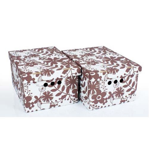 Набір картонних ящиків для зберігання А4, квіти 2шт