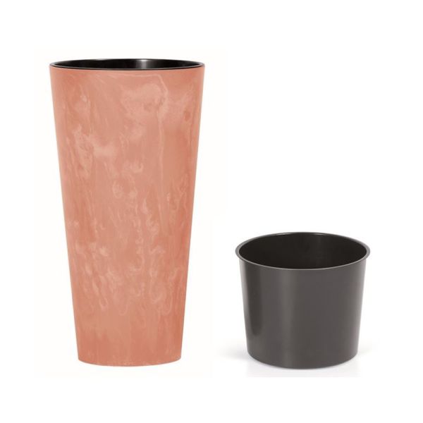 Горщик для квітів Tubus Slim Beton Effect 15см Терра мармуровий