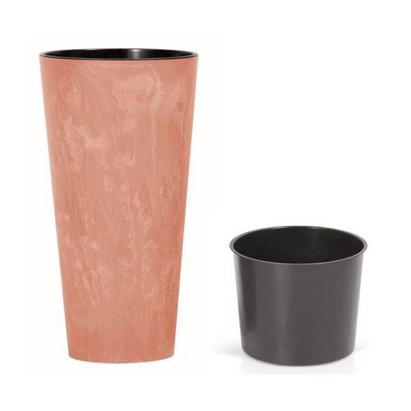 Горщик для квітів Tubus Slim Beton Effect 20cm Терра мармуровий