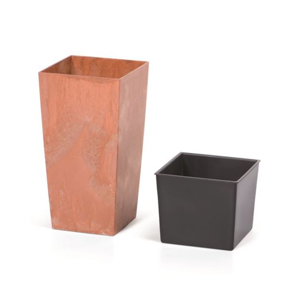 Горщик для квітів Urbi Square Beton Effect 20см Терра мармуровий