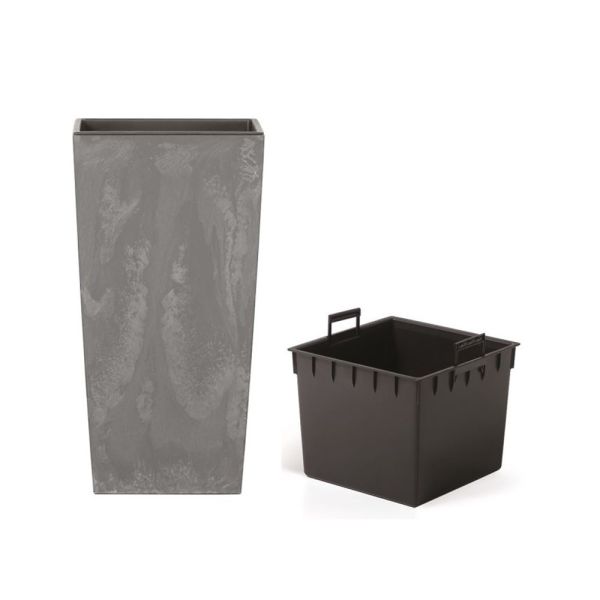 Горщик для квітів Urbi Square Beton Effect 26.5см Маренго мармуровий