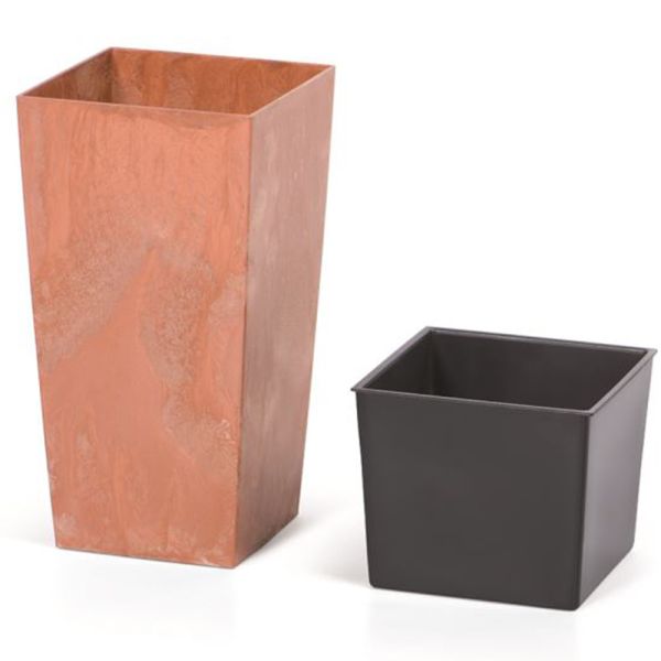 Горщик для квітів Urbi Square Beton Effect 40см Терра мармуровий