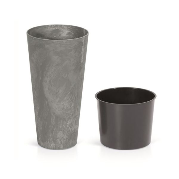 Горщик для квітів Tubus Slim Beton Effect 30cm Маренго мармуровий