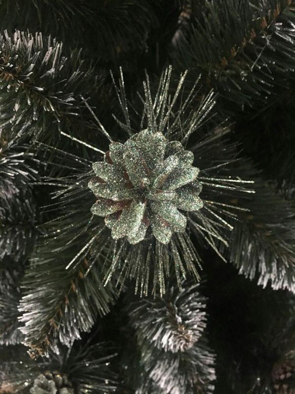 Искусственная елка с шишками КАРПАТСКАЯ с белыми кончиками 100 см