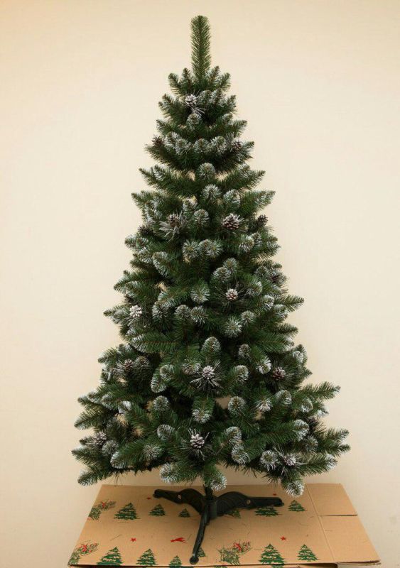 Искусственная елка с шишками КАРПАТСКАЯ с белыми кончиками 190 см