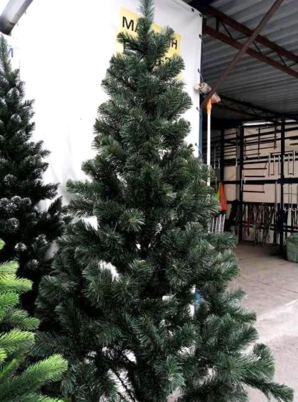 Искусственная новогодняя елка ЛЕСНАЯ с белыми кончиками 150 см