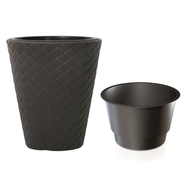 Горщик для квітів MATUBA 400мм із вкладишем "2"в"1" Антрацит