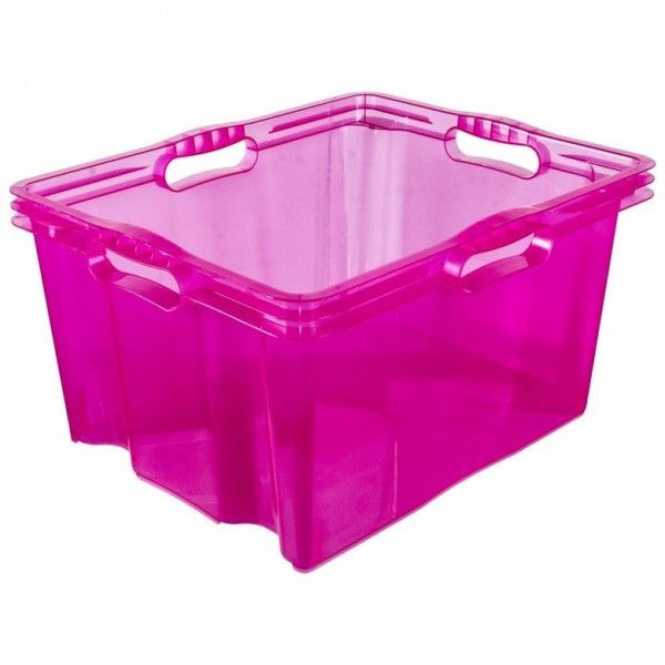 Ящик для зберігання Multi-box XXL прозорий 44л Рожевий
