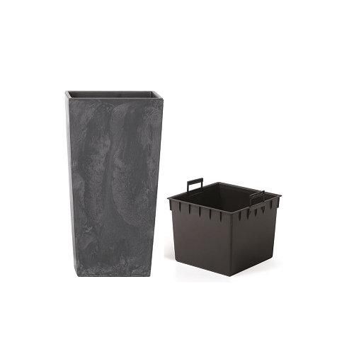 Горщик для квітів Urbi Square Beton Effect 32.5см Антрацит мармуровий