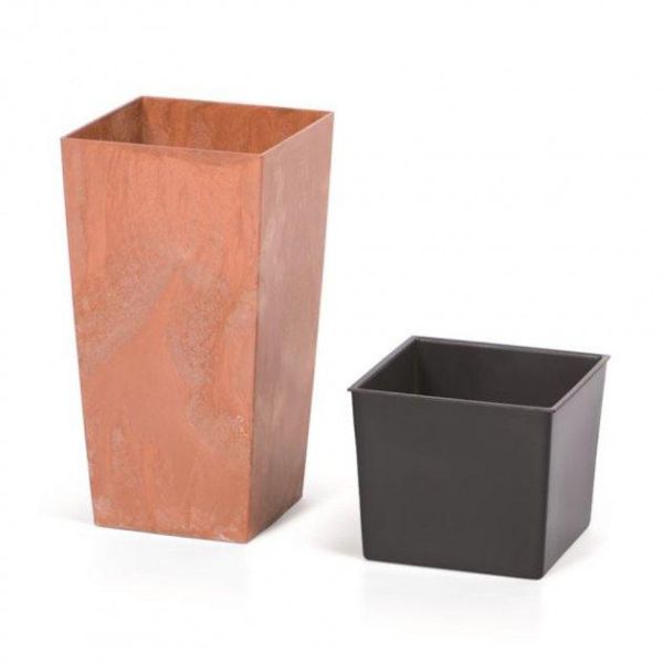 Горщик для квітів Urbi Square Beton Effect 32.5см Терра-мармуровий