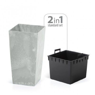 Горщик для квітів Urbi Square Beton Effect 17 см Бетон