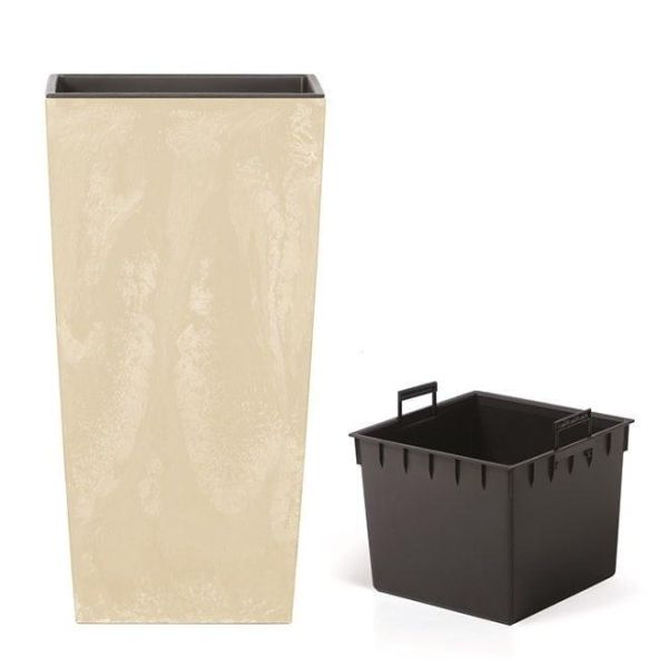 Горщик для квітів Urbi Square Beton Effect 40 см Мармуровий крем