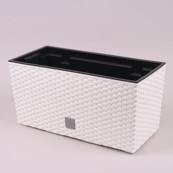 Горщик для квітів терасовий Rato Case 40см із вкладишем Білий