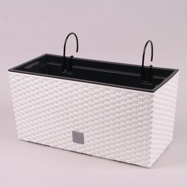 Балконный ящик RATO CASE 400мм подвесной с вкладышем Белый