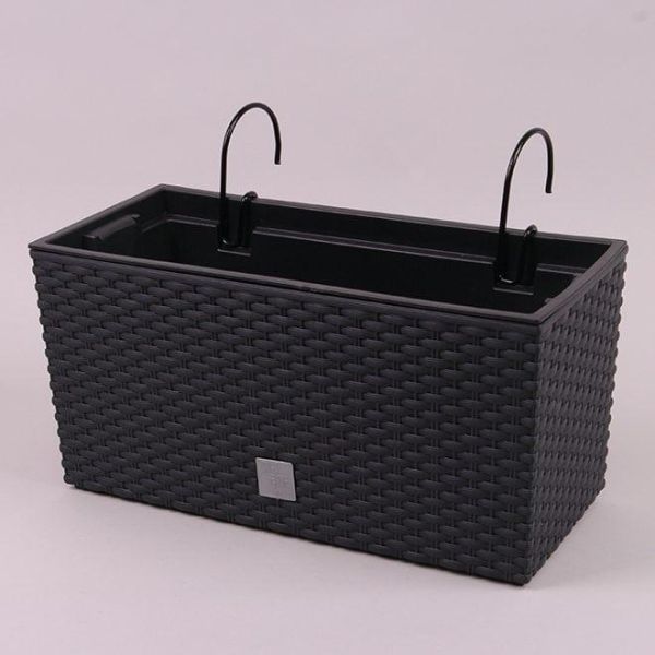 Балконный ящик RATO CASE 600мм подвесной с вкладышем Антрацит