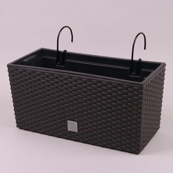 Балконный ящик RATO CASE 600мм подвесной с вкладышем Коричневый