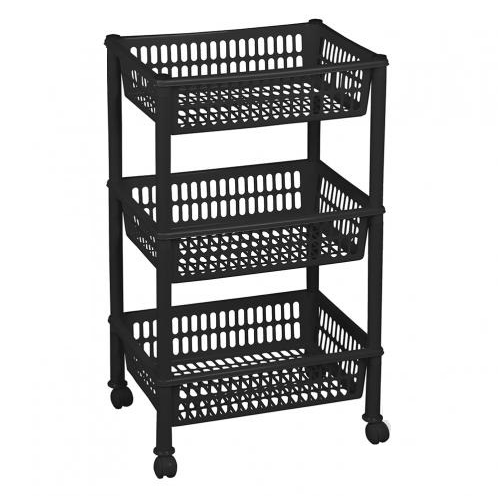 Етажерка Plast Team Джамбо ЕСО на коліщатках Чорна