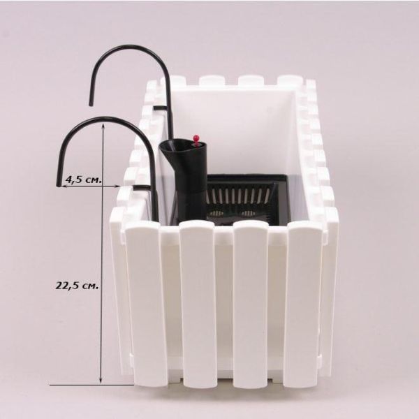 Балконный ящик подвесной Boardee Fencycase W 38см Белый
