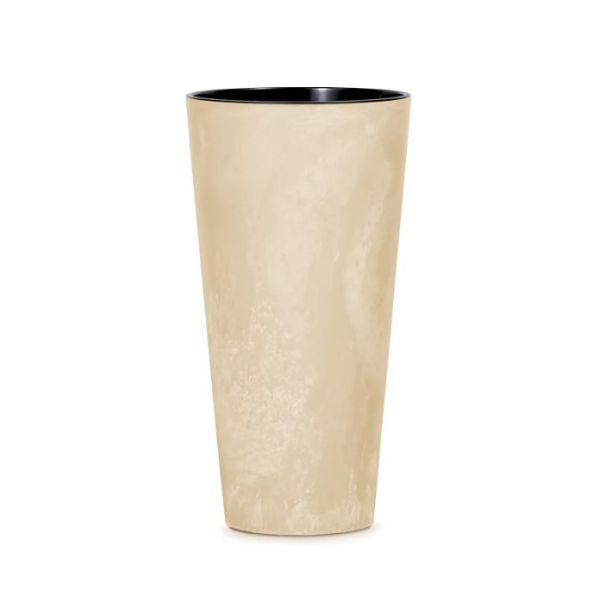 Горщик для квітів Tubus Slim Beton Effect 20см Мармуровий крем