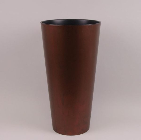 Горщик для квітів Tubus Slim Beton Effect 25см Corten/мідний