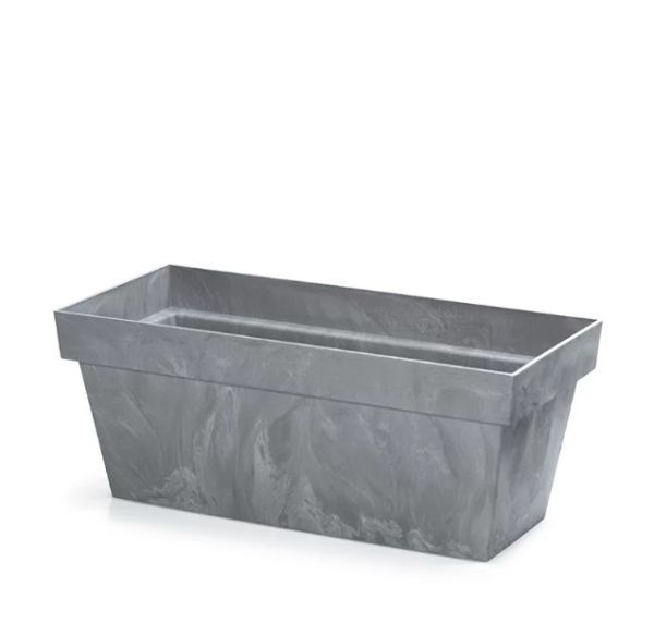 Балконний ящик Cube Case Beton Effect 60см Маренго мармуровий