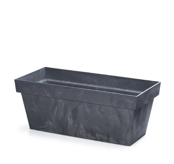 Балконна скринька Cube Case Beton Effect 40см Антрацит мармуровий