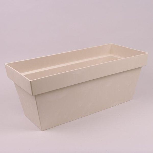 Балконный ящик Cube Case Beton Effect 40см Крем мраморный