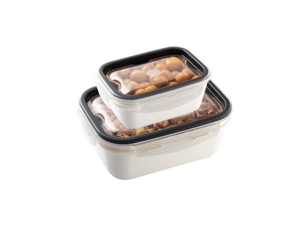 Комплект емкостей вакуумных прямоугольных LOCK  & FIT 2шт (0,45лх1л) Матовый