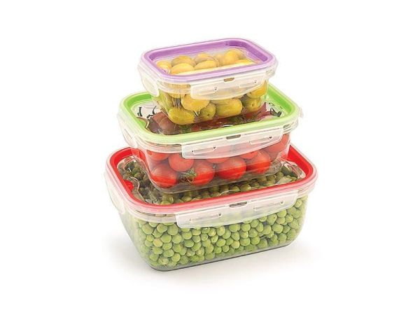 Комплект емкостей вакуумных прямоугольных LOCK  & FIT 3шт (0,45лх1лх2л)