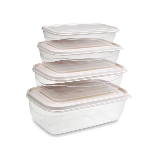 Комплект емкостей прямоугольных SOFT & LOCK  4шт (0,8л+1,2л+1,8л+2,7л)