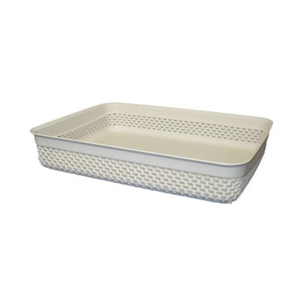 Корзина DROP прямоугольная  А4, 4,7л Крем