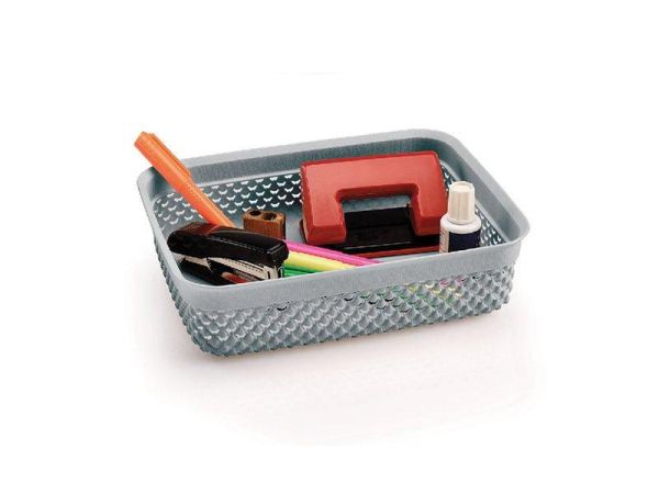 Корзина DROP прямоугольная  А4, 4,7л Серый металлик