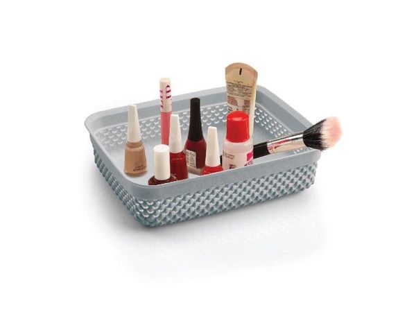 Корзина DROP прямоугольная А6, 1,1л Серый металлик