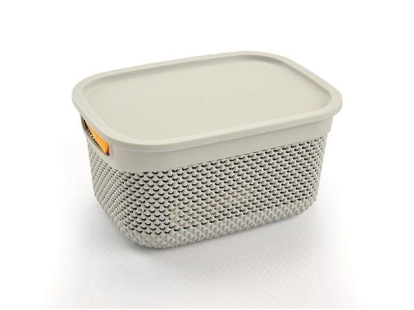Корзина DROP прямоугольная с крышкой, 6,6л Крем