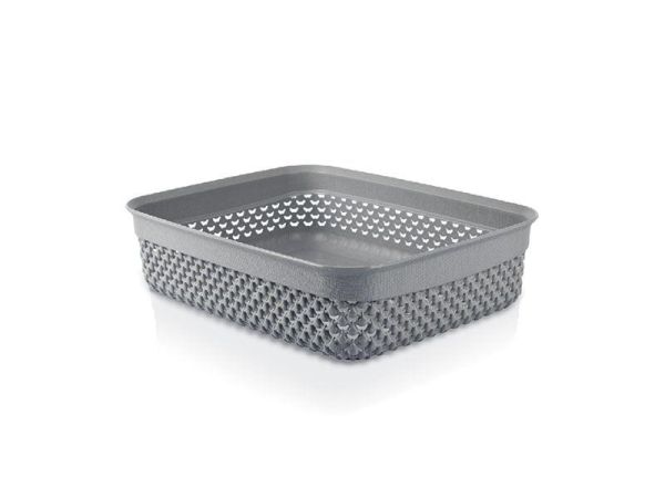 Корзина DROP прямоугольная, 2,2л Серый металлик