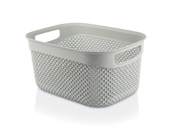 Корзина DROP прямоугольная, 6,6л Серый металлик